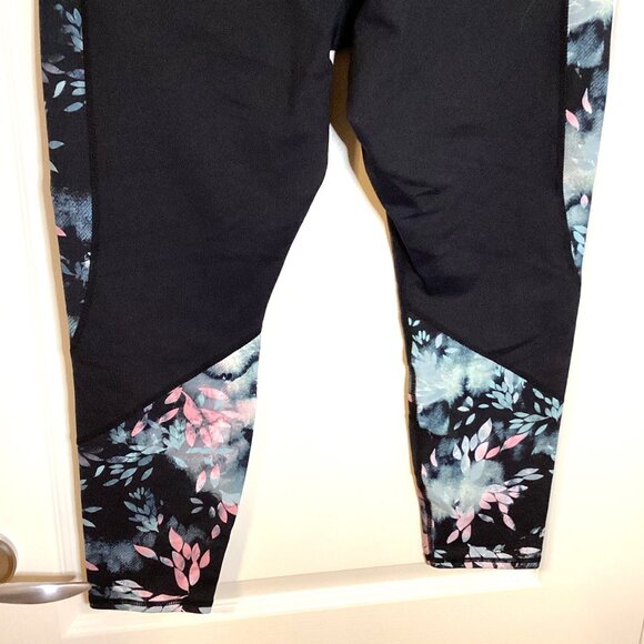 Sketchers Women's Leggings Black Floral Activewear Jogging Running Gym Yoga - Picture 3 of 9